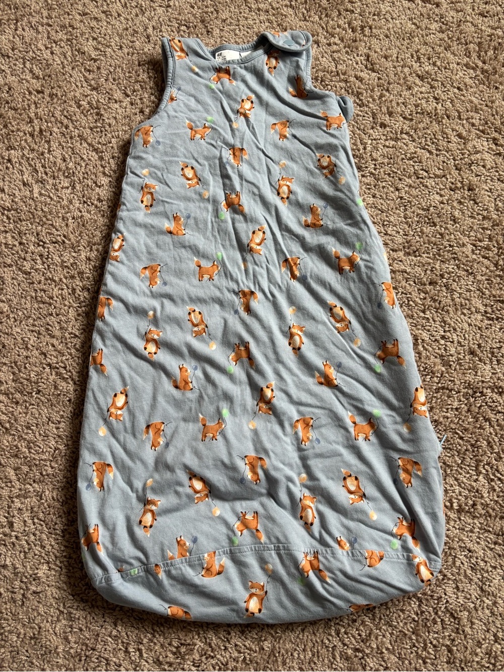 H&M Light Blue Sleep Sack with Fox Print